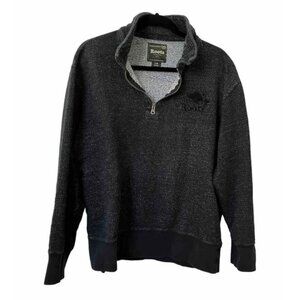 Roots Heathered Black ¼ Zip Sweatshirt Mens Large Outdoor Gorpcore